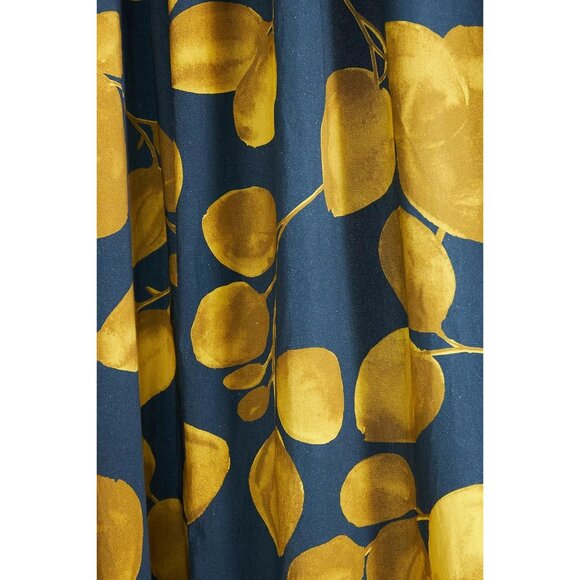 Anthropologie Sussette Patterned Curtain 50x84 NEW Navy Olive - Picture 2 of 5